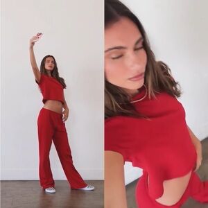 Set active linny tshirt in cherry. Limited edition and sold out